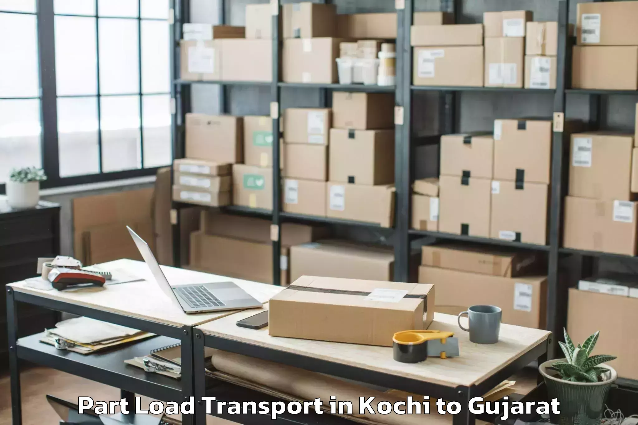 Top Kochi to Vaghodia Part Load Transport Available